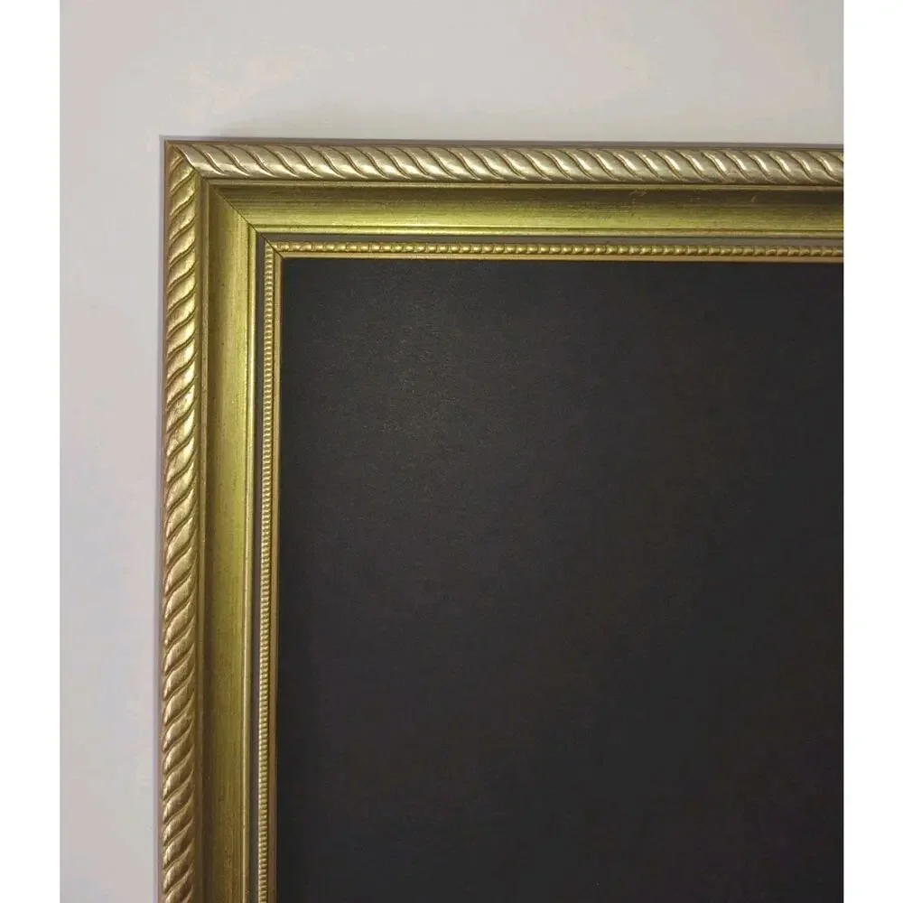 Gold Painted Wood Photo/ Picture Frame W/Glass 8X10” Rope Detail wall decor